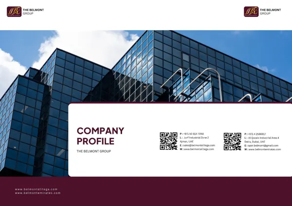Brochure page 1: Company profile & contacts
