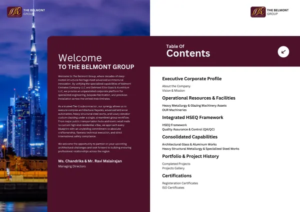 Brochure page 2: Welcome & contents