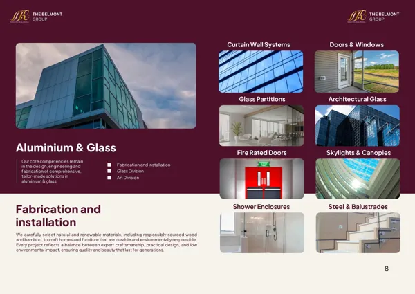 Brochure page 8: Aluminium & glass