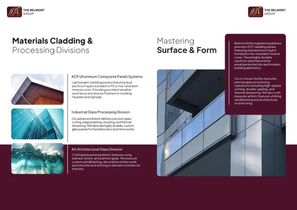 Brochure page 12: Cladding & glass processing