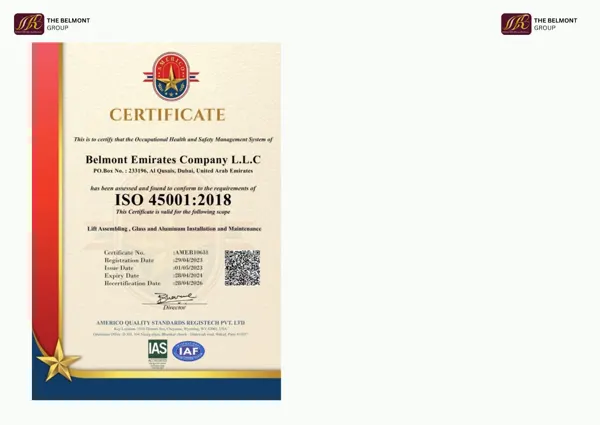 Brochure page 26: Health & safety certificate